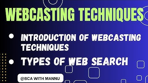 Webcasting Techniques ||Web Designing|| @BCAwithMannu