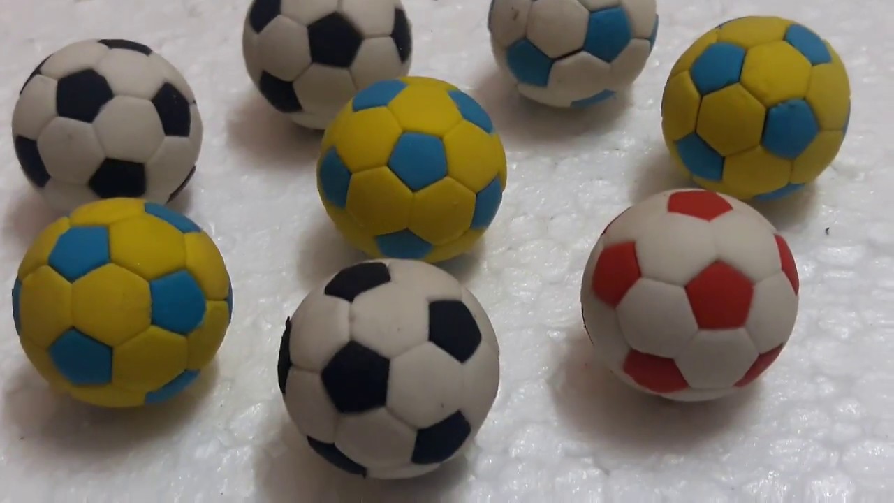 Small size football eraser broken and arrange it Video for Kid's