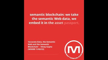 ‘Accurate Data, the Semantic Web and the Semantic Blockchain’