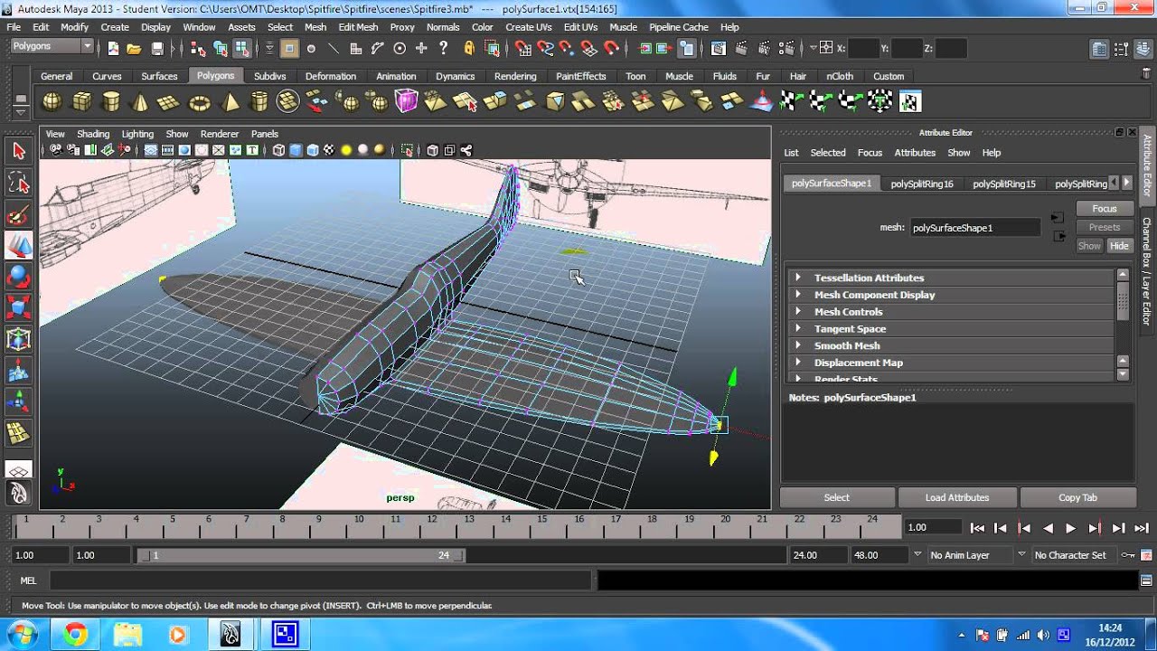 top movies on netflix Maya 2013 intermediate modelling - Spitfire - 15 - Curve the wing using top view