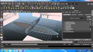 Maya 2013 intermediate modelling - Spitfire - 15 - Curve the wing using top view