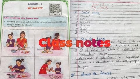 || class 2nd EVS|| lesson -9 My safety|| class notes||#education #class2 #class2evs