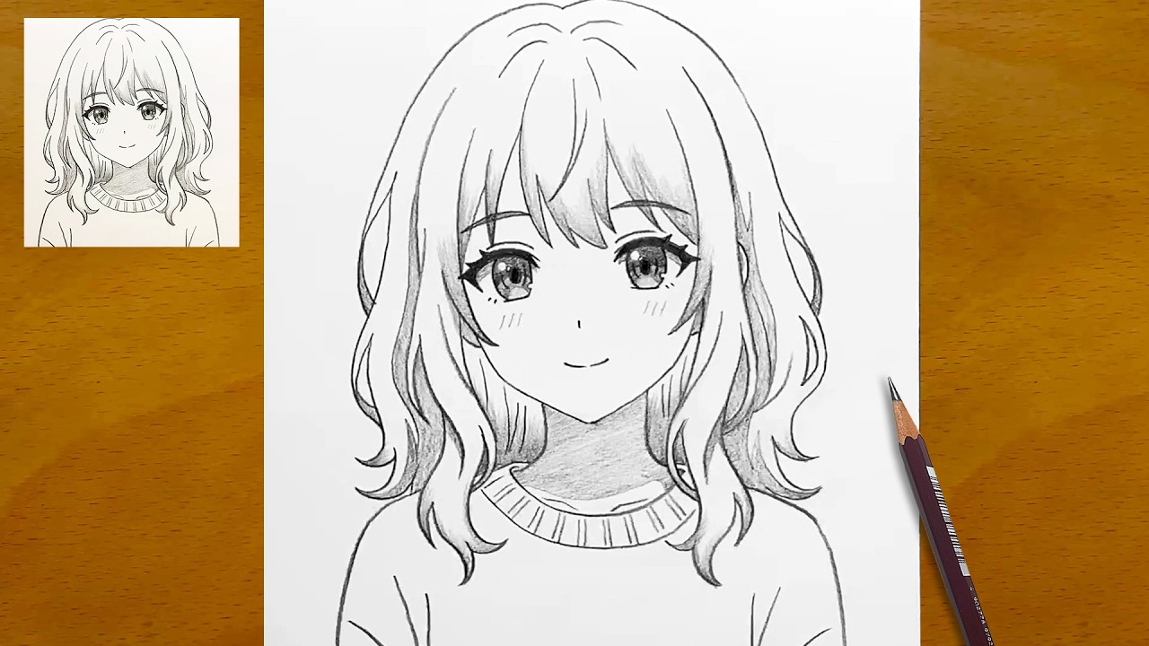 Простой урок рисования аниме-девушки | Как рисовать для начинающих