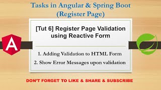 [AST - Tutorial 6] Register Page Validation using Reactive Form