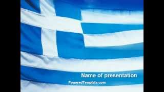 Flag of Greece PowerPoint Template by PoweredTemplate.com