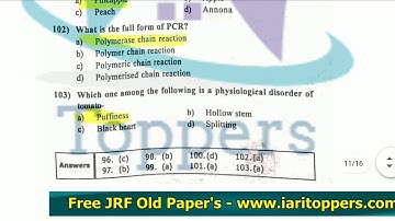 Jrf horticulture 2015 , question paper