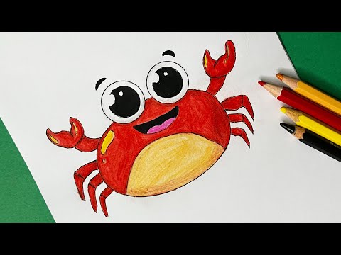 رسم سلطعون للأطفال تعليم الرسم خطوة بخطوة كيف ترسم سلطعون