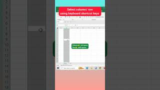 Select column/ row quickly #computer_basics #excel #exceltutorial #excelpro #excelforbeginners