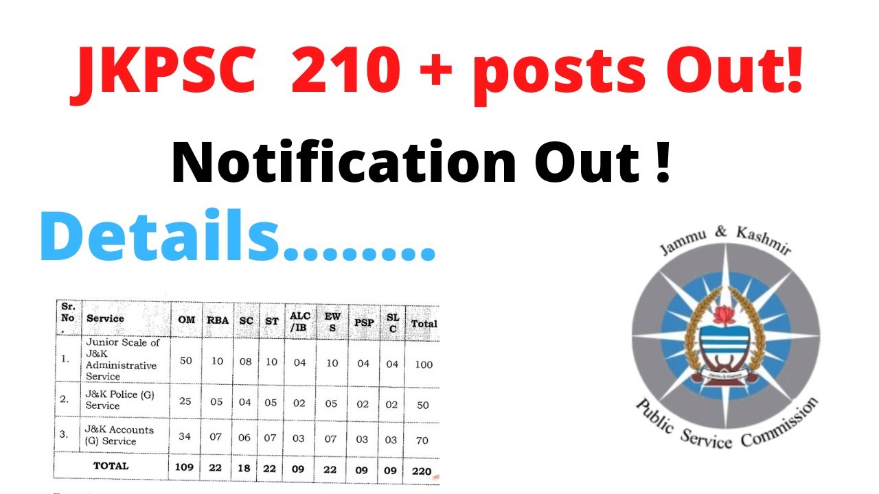 JKPSC 210+ new post out | Combined Competitive Exam pre dates out | Details KAS pre notification out