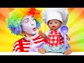 Baby Born et le clown dans les vidéos pour enfants. Le mime - illusionniste!