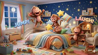  Five Little Monkeys Jumping On The Bed | 3D Animation | Kids Learning Rhymes