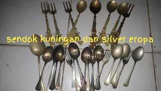 Sendok antik kuningan dan sendok silver perak eropa
