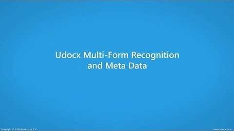 Udocx: Multi Form Recognition & Meta Data
