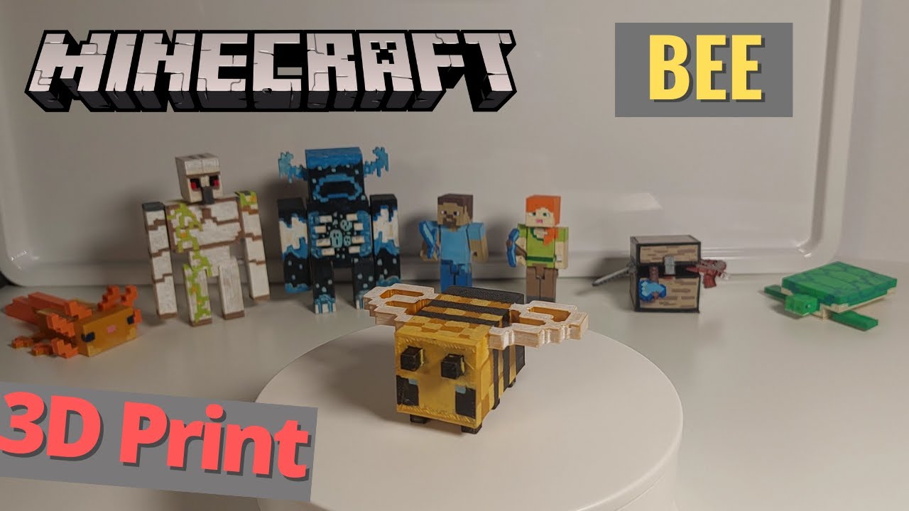 How to 3D Print your own Minecraft Bee ! - YouTube