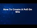 How To Create A Poll On Wix