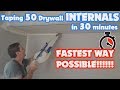 How to mud  tape an inside corner of drywall fast with a mud box