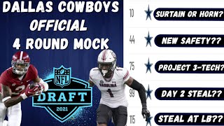 Dallas Cowboys FINAL 2021 Mock Draft || Cowboys Film Room Official 4 Round Mock ||