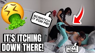 Constantly ITCHING Down There To Get My Girlfriend's Reaction😱 *Hilarious😂*