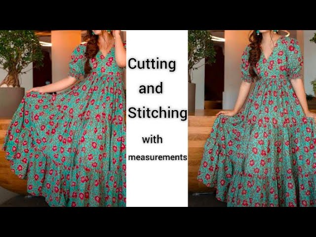 How to make designer gown cutting and stitching 11 to 12 year girl - YouTube