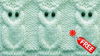Vzor sovička . Owl Pattern knitting Tutorial.