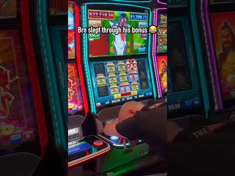 Bro slept through the bonus! #slots #casino #gambling