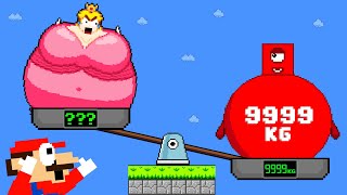 Мульт Super Mario and FAT Peach vs the Giant FAT Numberblocks SUPER SIZED Maze Mayhem Game Animation