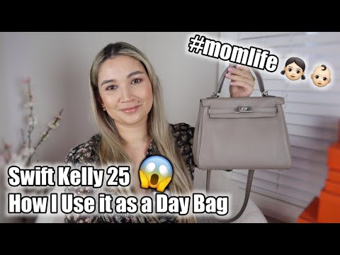 HERMES KELLY 25 Swift Leather - How I Use it as a Day Bag with 2