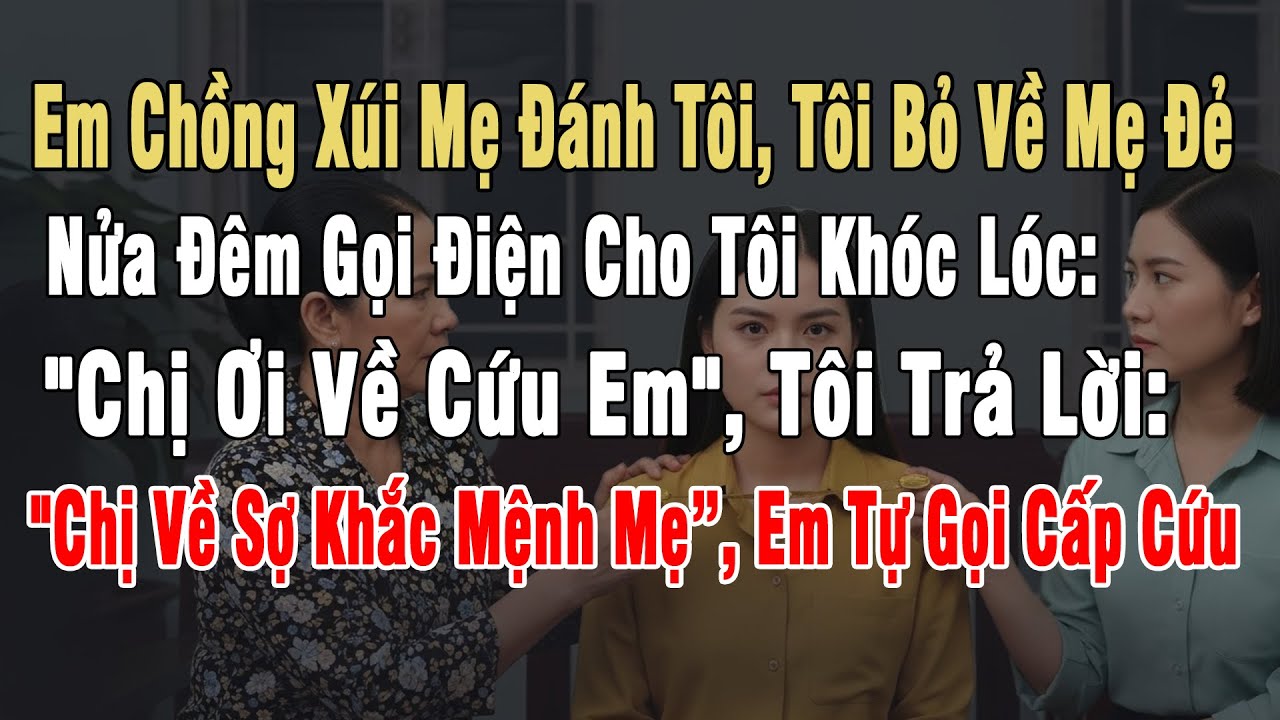 Em Chồng Xúi Mẹ Đánh Tôi, Tôi Bỏ Về Nhà Mẹ Đẻ. Nửa Đêm Gọi Điện Cho Tôi Khóc Lóc: 