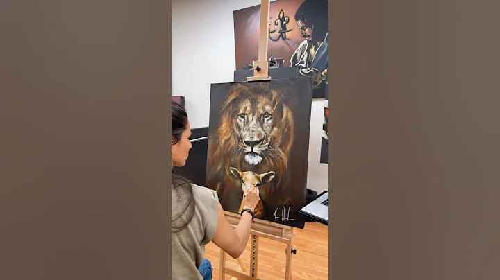 Lion and the Lamb 🙌🏽 #jesus #worship #faith #lionofjudah #lionandthelamb #christian #art #praise