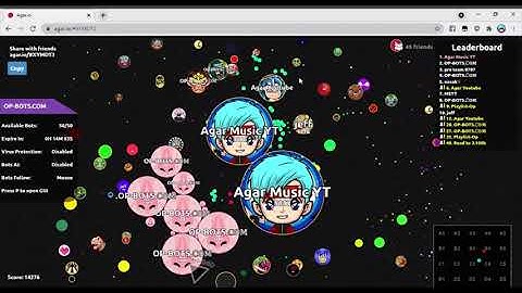 AGAR.IO WITH BOTS !!! - #OP-BOTS.COM | TRICKSPLIT - Agar Music YT
