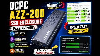 OCPC AZZ-200 SSD Enclosure Full Review | Speed Test ⚡ CrystalDiskMark + Real Transfer Test