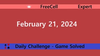 Microsoft Solitaire Collection | FreeCell Expert | February 21, 2024 | Daily Challenges screenshot 4