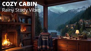 Cozy Cabin Rain Study Room 🌧️Focus & Relax