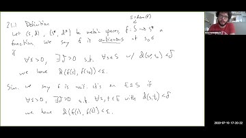 Lecture 15.1 - Continuous Maps of Metric Spaces