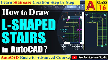 How To Draw L Shaped Stairs in AutoCAD | Class 16 Urdu/Hindi | Part 2 of 9