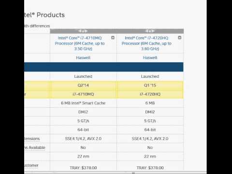 Intel Core i7 4720hq vs i7 4710mq - YouTube