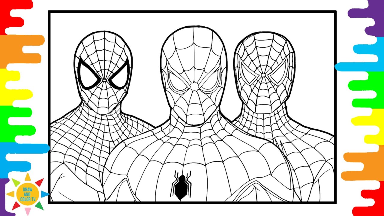 Spider-man Coloring Page | 3 Versions Of Spiderman Coloring | Jim Yosef -  Eclipse [NCS Release] - YouTube