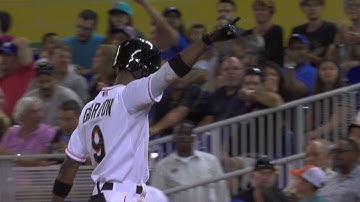 NYM@MIA: Gordon opens scoring with a single to right