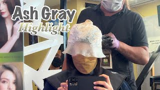 Ash gray highlights color Tutorial & Hair Makeover