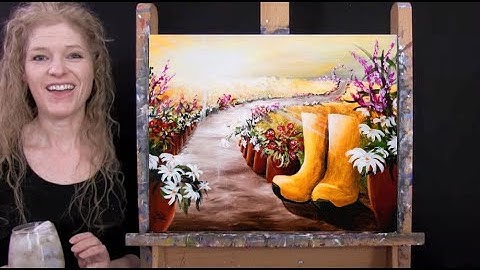 Learn How to Paint SUNRISE GARDEN WALKWAY with Acrylic - Paint & Sip at Home - Step by Step Tutorial