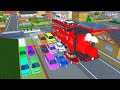 COLLECT ALL RAINBOW COLOUR SUPER CARS 🌈🚗🚙🚕 WITH TRUCK TRAIN CHOO CHARLES TRANSPOT - SAKURA SCHOOL