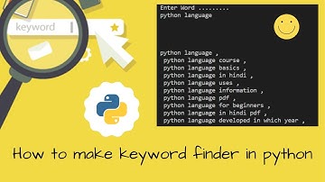 Make Keyword Finder in python || Python project