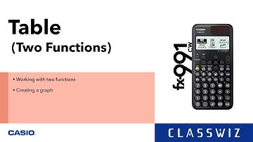 ClassWiz CW Series Calculator Tutorial - Table(Two Functions)