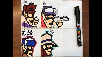 TUTORIAL: DRAWING OLD-SCHOOL CHARACTERS, COllAB SETUPS || GRAFFITI