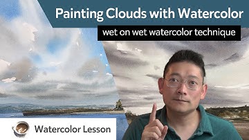 Painting Clouds with Watercolor - wet on wet watercolor technique
