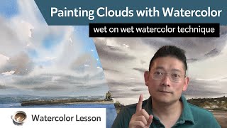 Painting Clouds with Watercolor  wet on wet watercolor technique