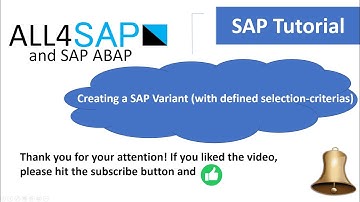 SAP Tutorial - Creating a program variant in SAP
