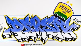 cara membuat graffiti Persib bandung | grafiti persib bandung