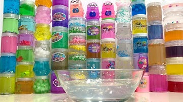 Mixing Store Bought Slime Into Clear Slime - Most Satisfying Videos 4