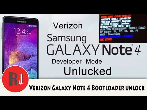 Verizon Samsung Galaxy Note 4 bootloader unlock and TWRP recovery install